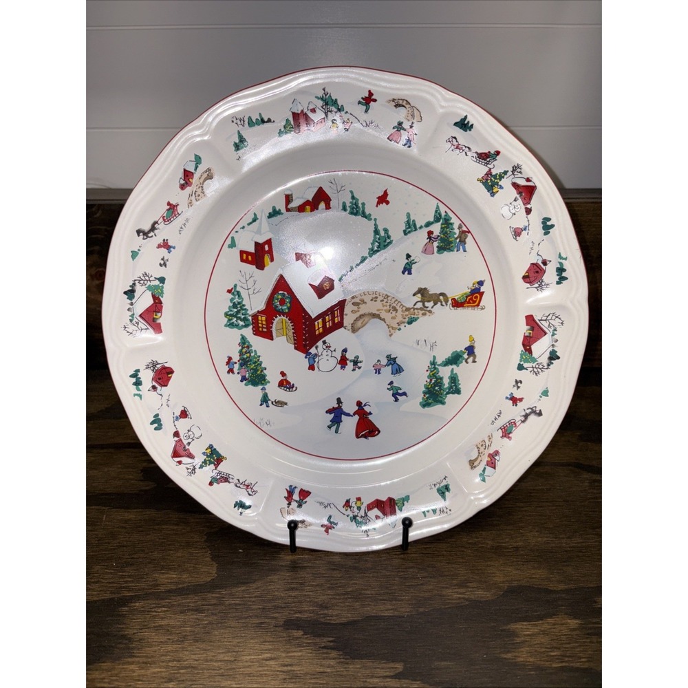 Faberware  12" Plate White Christmas #391